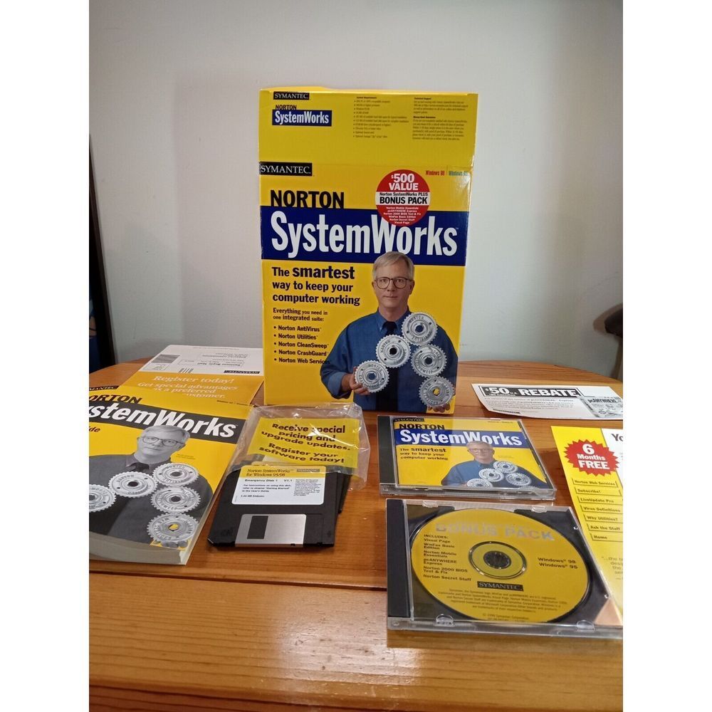 Symantec Norton SystemWorks 1.0 1998: Vintage Windows 95/98 Software ~NEW 🖥️💿